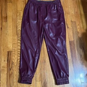 Express faux leather purple pants medium
